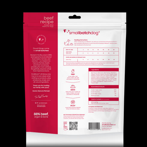 smallbatch Freeze Dried Dog Food Sliders - Beef - 14oz Bag